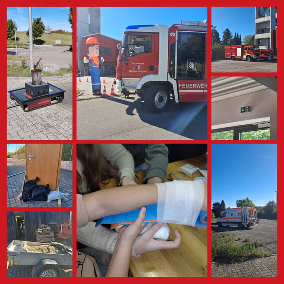 Bilder von den Gegenst&auml;nden z.B. Verband anlegen, T&uuml;r mit Sands&auml;cken